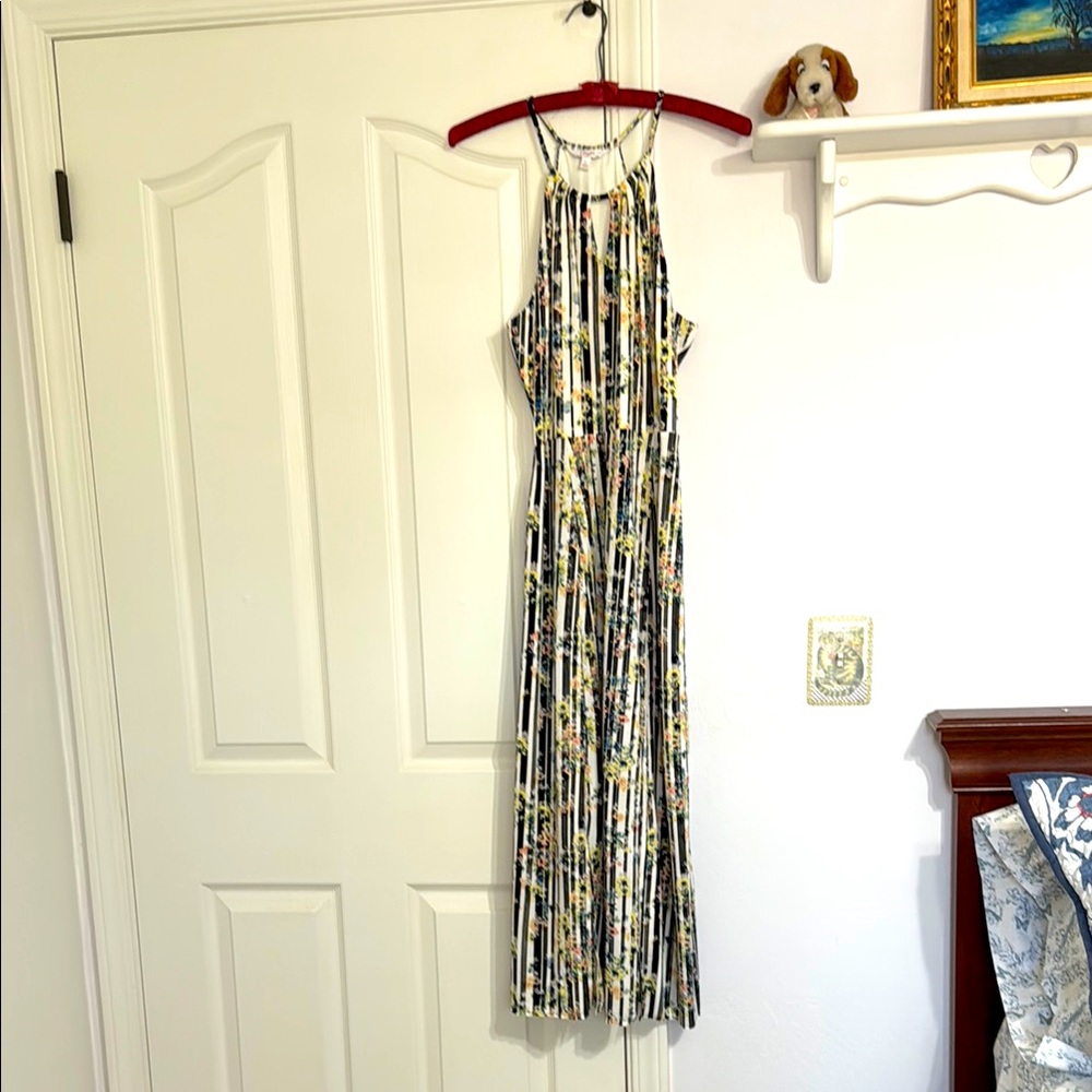 Candie's Black and White Halter Sundress Maxi